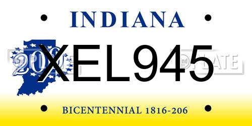 XEL945 Indiana License Plate