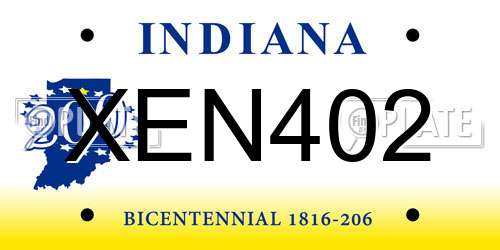 XEN402 Indiana License Plate