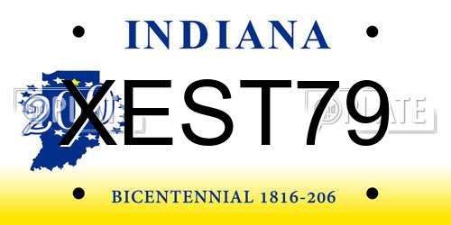 XEST79 Indiana License Plate