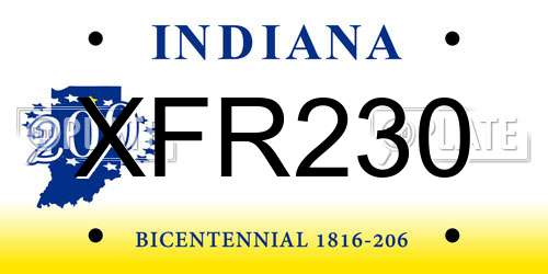 XFR230 Indiana License Plate