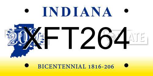 XFT264 Indiana License Plate