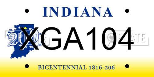 XGA104 Indiana License Plate