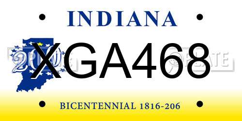 XGA468 Indiana License Plate