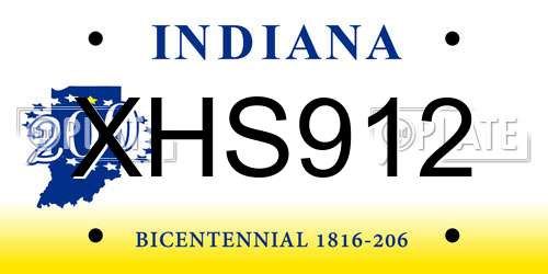 XHS912 Indiana License Plate