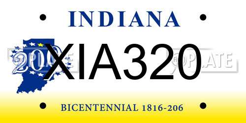 XIA320 Indiana License Plate