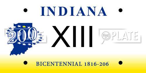XIII Indiana License Plate