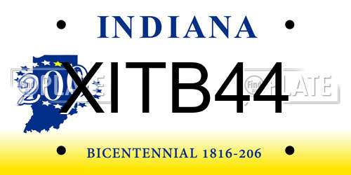 XITB44 Indiana License Plate