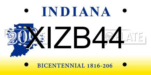 XIZB44 Indiana License Plate