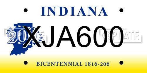 XJA600 Indiana License Plate
