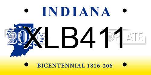 XLB411 Indiana License Plate
