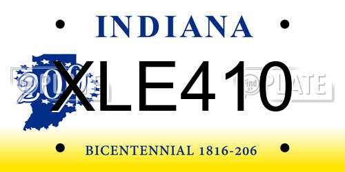 XLE410 Indiana License Plate