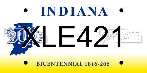 XLE421 Indiana License Plate
