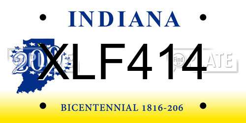 XLF414 Indiana License Plate