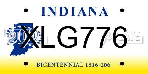 XLG776 Indiana License Plate