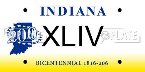 XLIV Indiana License Plate