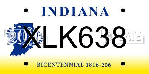 XLK638 Indiana License Plate