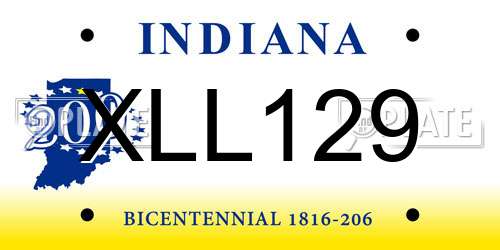 XLL129 Indiana License Plate