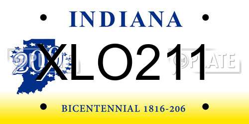 XLO211 Indiana License Plate
