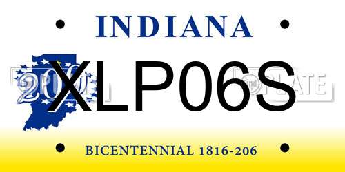 XLP06S Indiana License Plate