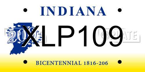 XLP109 Indiana License Plate
