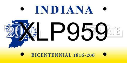 XLP959 Indiana License Plate
