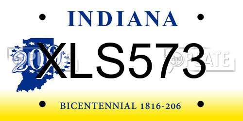 XLS573 Indiana License Plate