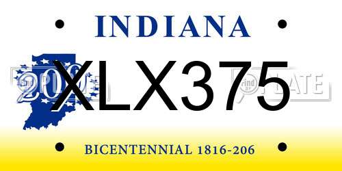 XLX375 Indiana License Plate