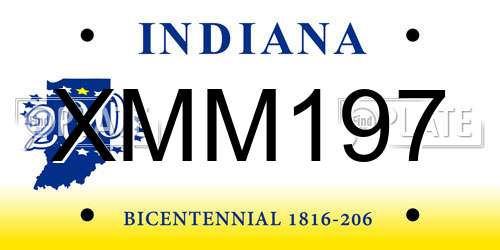 XMM197 Indiana License Plate