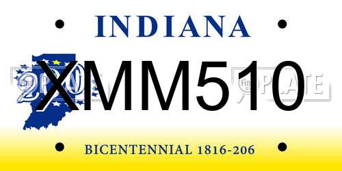 XMM510 Indiana License Plate