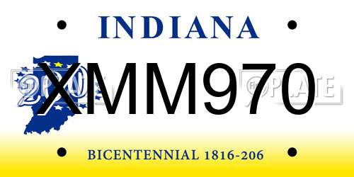 XMM970 Indiana License Plate