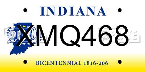 XMQ468 Indiana License Plate