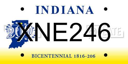 XNE246 Indiana License Plate