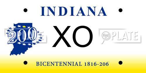 XO Indiana License Plate