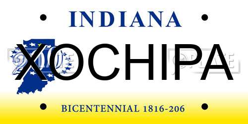 XOCHIPA Indiana License Plate