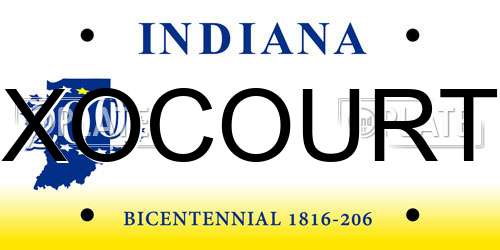 XOCOURT Indiana License Plate