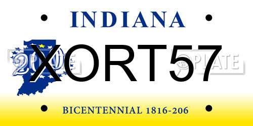 XORT57 Indiana License Plate
