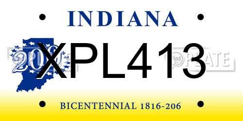 XPL413 Indiana License Plate