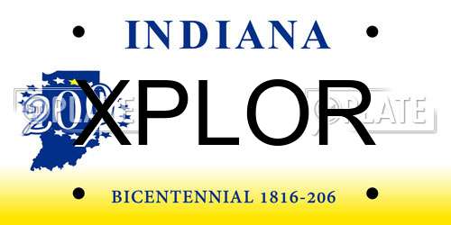 XPLOR Indiana License Plate