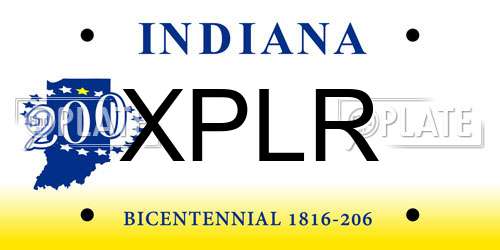 XPLR Indiana License Plate