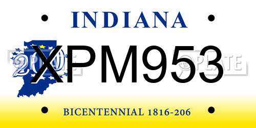 XPM953 Indiana License Plate