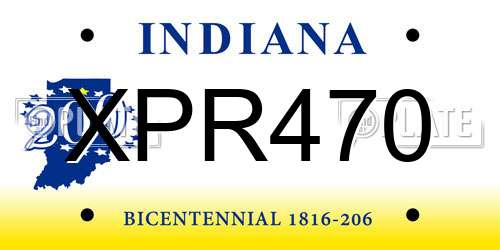 XPR470 Indiana License Plate