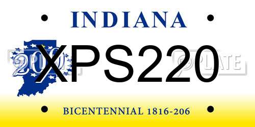 XPS220 Indiana License Plate