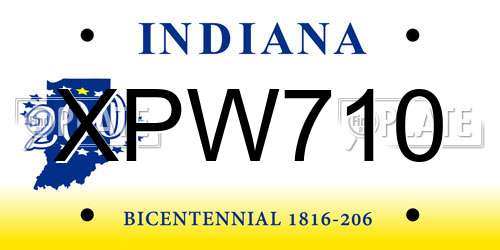 XPW710 Indiana License Plate