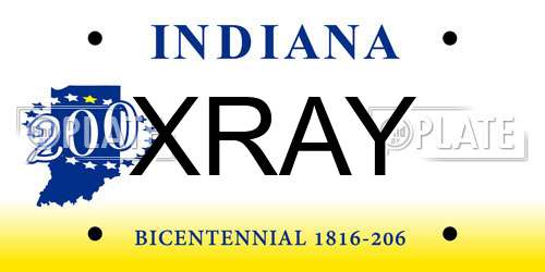 XRAY Indiana License Plate