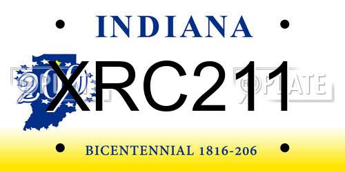 XRC211 Indiana License Plate