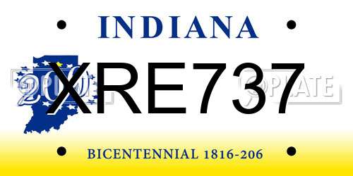 XRE737 Indiana License Plate