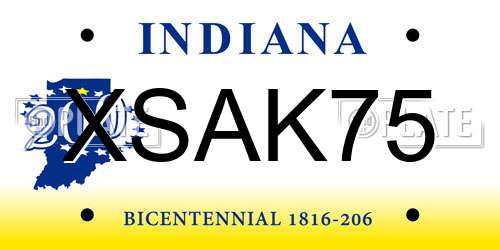 XSAK75 Indiana License Plate