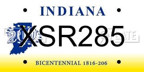 XSR285 Indiana License Plate