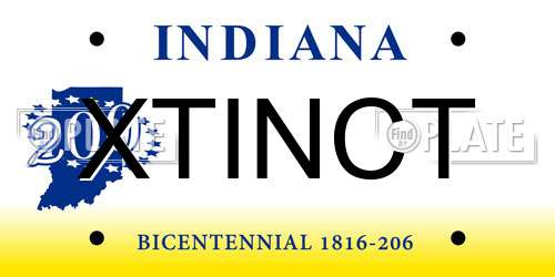 XTINCT Indiana License Plate