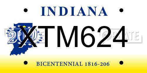 XTM624 Indiana License Plate